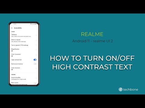 How to Turn On/Off High Contrast Text - realme [Android 11 - realme UI 2]
