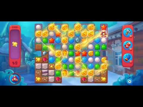 Fishdom Hard Level 3355 (with full seashell [Super Lightning] & double bomb) @choraelmin