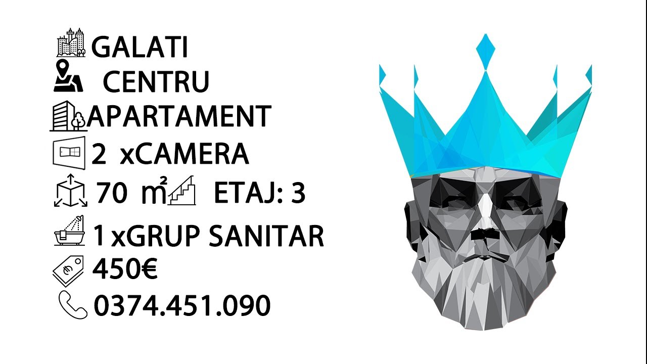 Tur video Centru | 2 camere | Renovat | Centrala | AC | Central | 2 balcoane 