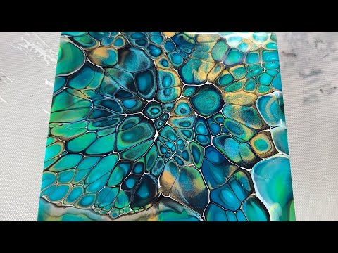 58. Perfection! Greens, Black, and Gold SheleeArt Bloom Technique - Acrylic Pouring - Fluid Art