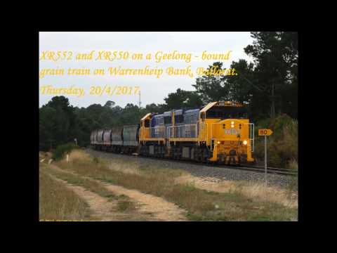 Pacific National XR class diesels on Warrenheip Bank, Ballarat.  20/4/2017