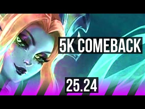NAMI & Jhin vs LEONA & Miss Fortune (SUP) | 5k comeback | NA Challenger | 25.24