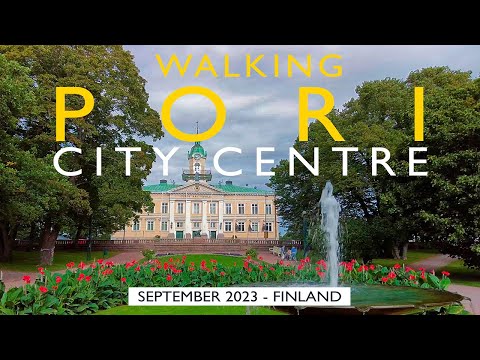 Pori City Centre Walk, September 2023, Finland [4K] #slowtv
