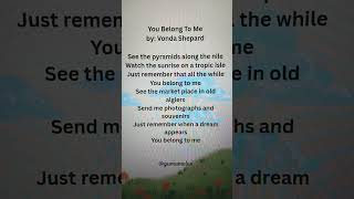 You Belong To Me ##vondashepard #music ##lyrics #viral #shorts