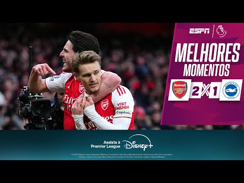 Gols e lances de Arsenal x Brighton