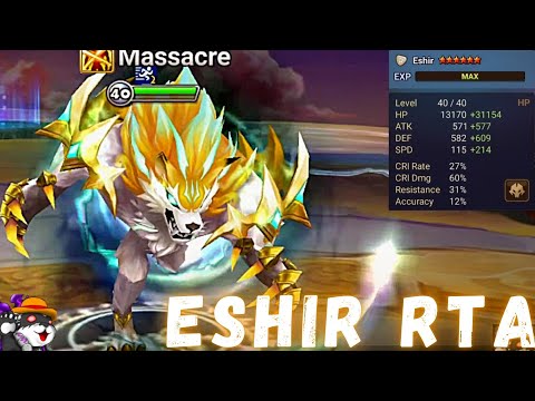 The Power Of Eshir (2A Light Werewolf) In RTA  Summoners War