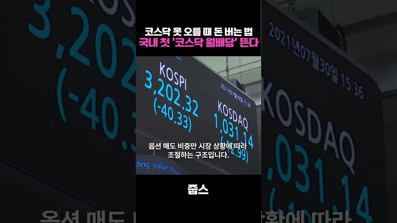 코스닥 못 오를 때 돈 버는 법국내 첫 ‘코스닥 월배당’ 뜬다