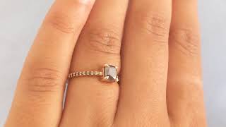 Art Deco 1920's Raw Salt and Pepper Diamond Ring | Cushion Diamond Ring | Unique Engagement Bridal