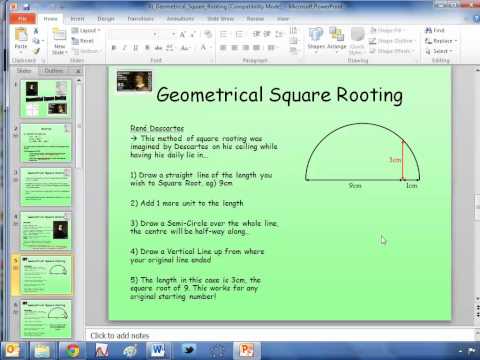 Maths ROTW 15 - Geometrical Square Rooting