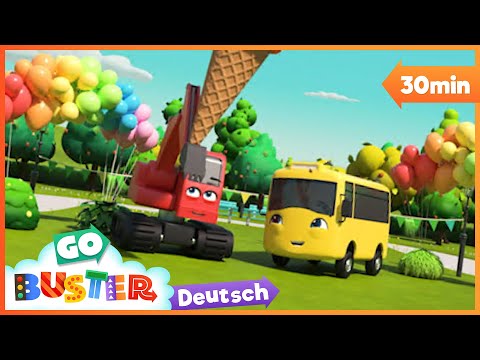 Buster und seine Freunde essen riesiges Eis - Fahrzeuge für Kinder | Cartoons für Kinder