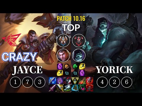 RW Crazy Jayce vs Yorick Top - KR Patch 10.16