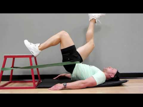 Single Leg Foot Elevated Banded Glute Bridge