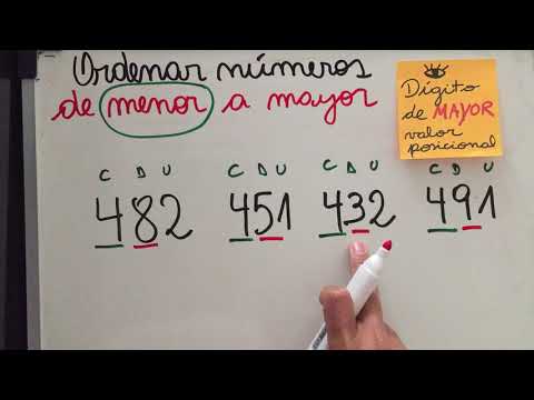 Ordenar números hasta 1000 de menor a mayor