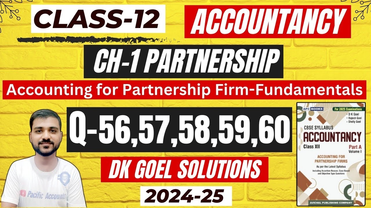 Q-56 | Q-57 | Q-58 | Q-59 | Q-60 | FUNDAMENTALS OF PARTNERSHIP | CH-1 | CLASS 12 | DK GOEL SOLUTIONS