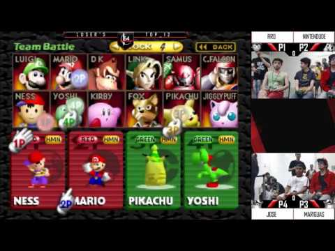 SSC 2017 - Firo (1P) & Nintendude (2P) Vs. Jose (3P) & Mariguas (4P) SSB64 Losers Top 12