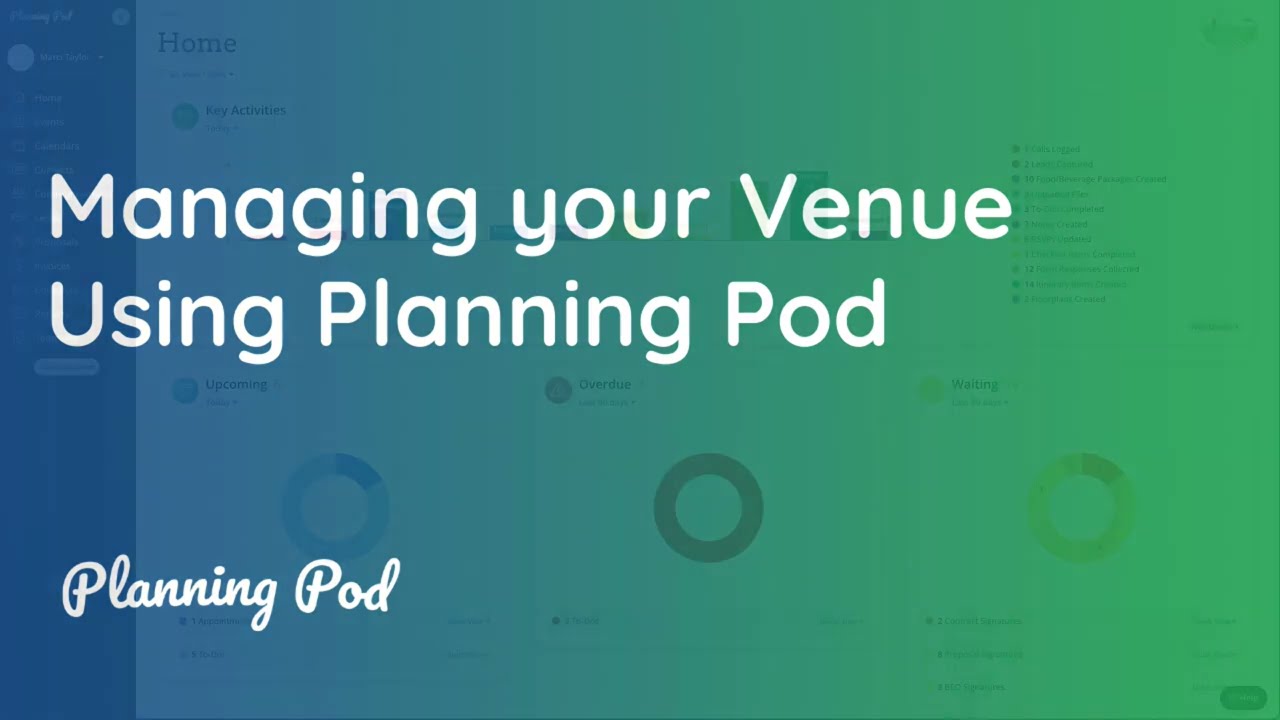 Venue Management Software Overview - Planning Pod - Catering Software & Event Booking Software Demo