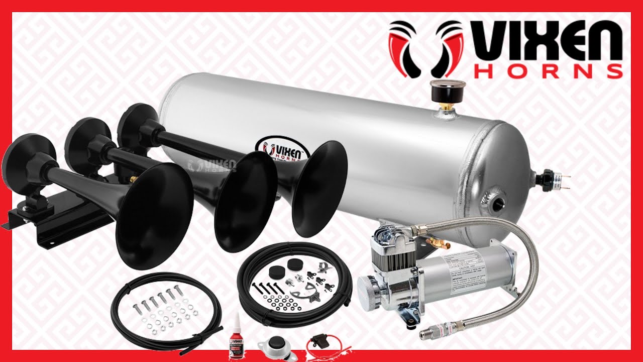 📢 VIXEN HORNS VXO8330APRO/3418B Full Train Air Horn System Kit 🔥