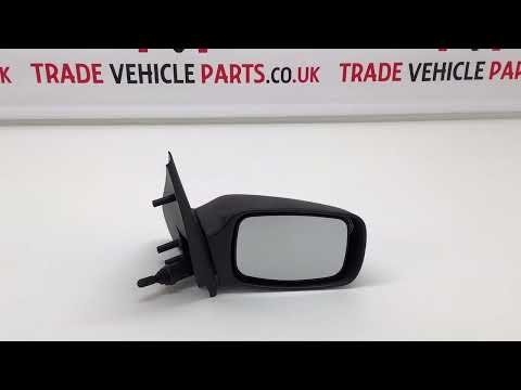 Fits Ford Fiesta 1996-2002 Door Wing Mirror Manual Black Driver Side video