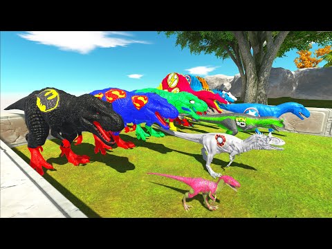 ULTRA SPEED RACE CARNIVOROUS DINOSAURS SUPERHERO TO RESCUE ANIMALS - Animal Revolt Battle Simulator