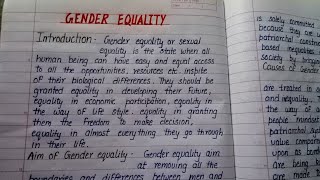 Essay on Gender Equality for students in English|| Gender Equality essay in India|| essay writing