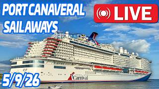 🔴 LIVE: 4 Cruise Ships Sailing Away from Port Canaveral | Mardi Gras, Disney Treasure & More 5.9.26