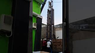 The process of construction and driving of reinforced concrete piles on small street