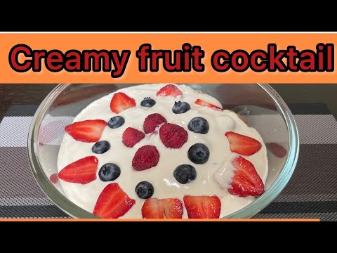 Creamy fruit cocktail/ cream fruit chat/ dessert/ fruit trifle/ karachi food کریمی فروٹ کوکٹیل