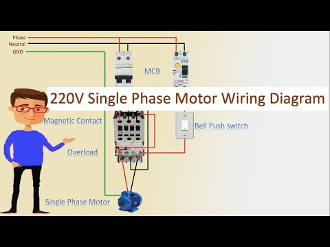 220V Single Phase Motor Wiring Diagram | Single motor connection | Motor Connection