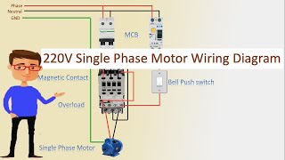 220V Single Phase Motor Wiring Diagram | Single motor connection | Motor Connection