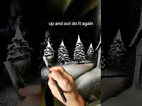 Create beautiful trees on windows with snow spray #snowspray #christmas