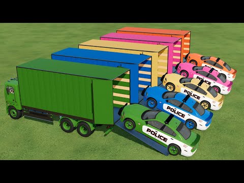 LOAD AND TRANSPORT POLICE CARS WITH SCANIA TRUCKS - FARMING SIMULATOR 22 |