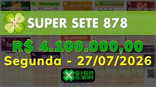 Resultado da Super Sete 878, Segunda-feira, 27/07/2026