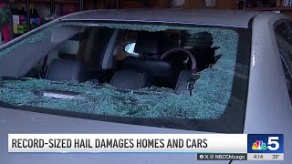 Download lagu Record-sized hail damages homes, cars across Chicago area mp3