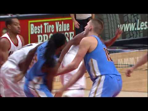 Ed Davis with the Block Against the Denver Nuggets