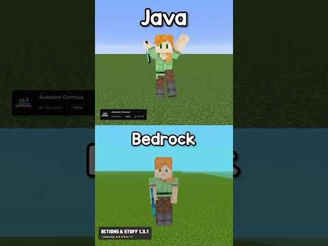 Minecraft Java Animation Overhaul vs. Bedrock Action Stuff #shorts