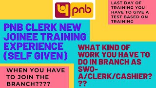 PUNJAB NATIONAL BANK CLERK TRAINING SELF GIVEN EXPERIENCE | HOW MANY KINDS OF WORK OF SWO-A ||