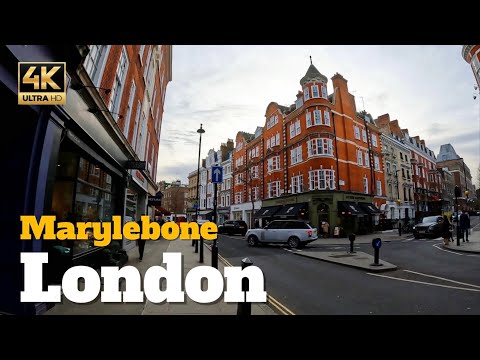 4K London Marylebone Walking Tour | Marylebone High Street | London Central | 4K UHD
