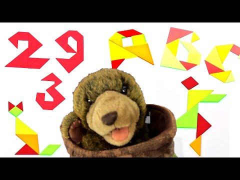 Tangrams with Tree Bear - Numbers AND Letters