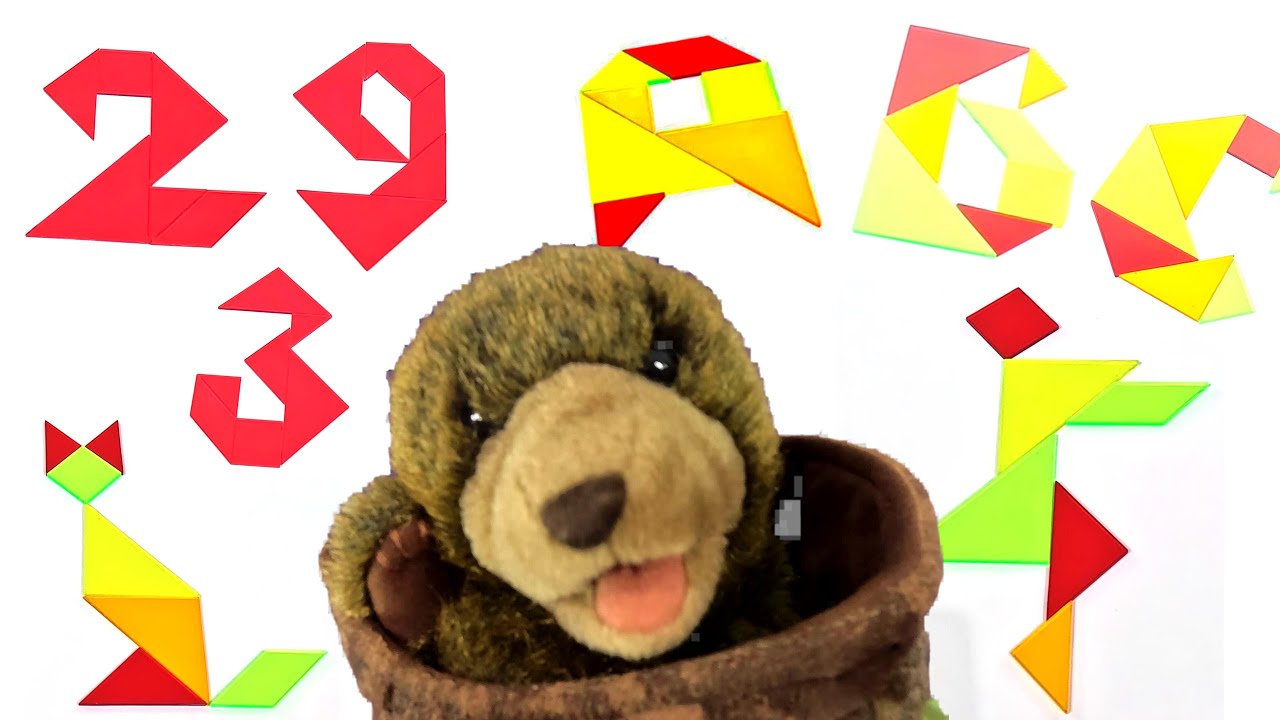 Tangrams with Tree Bear - Numbers AND Letters