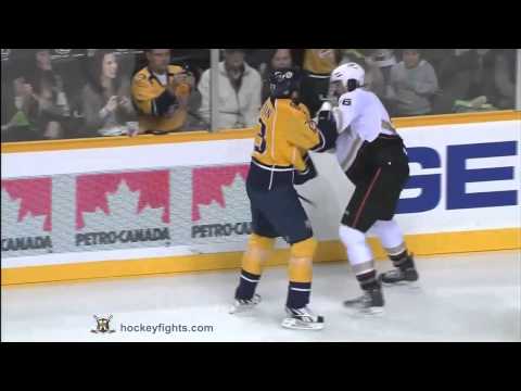 George Parros vs Brian McGrattan Oct 29, 2011