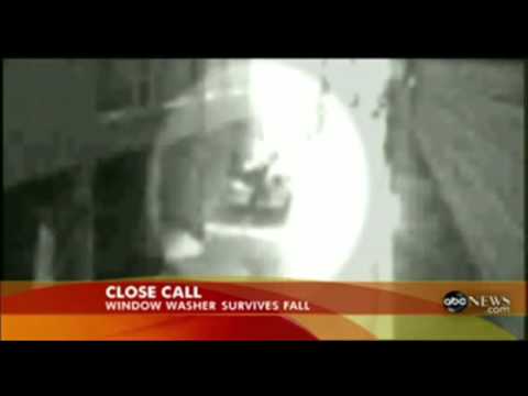 Window Washer Falls 8 Floors: Caught on Tape!