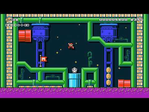 Toxic Tide Ride (Super Mario Maker 2)