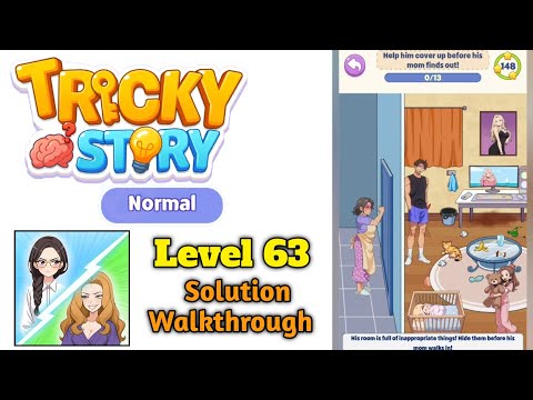 Tricky Normal Levels Level 63 Help him cover up before his mom finds out! solution screenshot