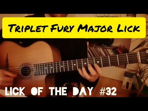 Gypsy Jazz Licks -  Lick  Of The Day #32 - Gypsy Jazz Triplet Major Lick - Triplet Fury Major Lick
