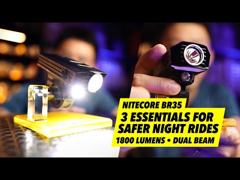 🔥 3 Essentials You Need for Safer Night Rides. Nitecore BR35 (1800 lumens) Demo!