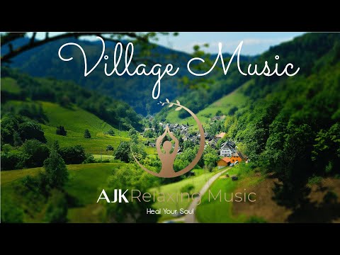 Village Ambiance Music - Amazing feel | Flute Instrumental Music | Beautiful Village Footage | Relax