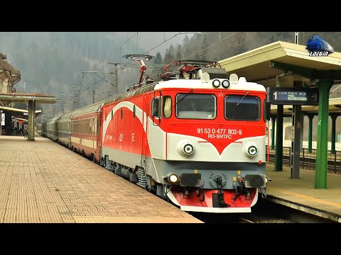 Delfinul 477-802-9 & IR347-2"Dacia" Wien-București Nord in Gara Sinaia Station - 27 February 2021