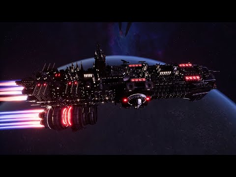 Iron Hands vs Craftworld Aeldari - Skalgrim Mod - Massive Battle - Battlefleet Gothic Armada 2
