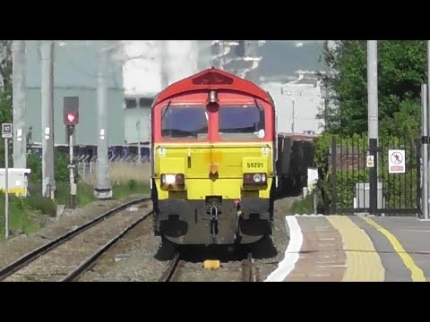 Trains at Thatcham, GWML - 1.6.21 (ft. 59201, 802020, 66617)