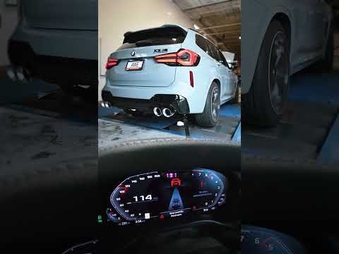 ⚠️ On the rollers with AWE SwitchPath™ Exhaust & Performance Mid-Pipes for the ’20+ BMW X3 M / X4 M.